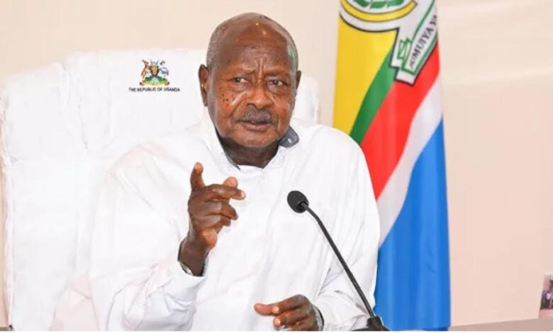 "NO PLAYING GROUND NO LICENSE -MUSEVENI "